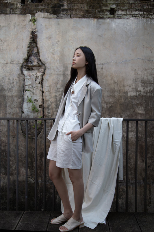 Coffee-For-Work Half Sleeve Blazer