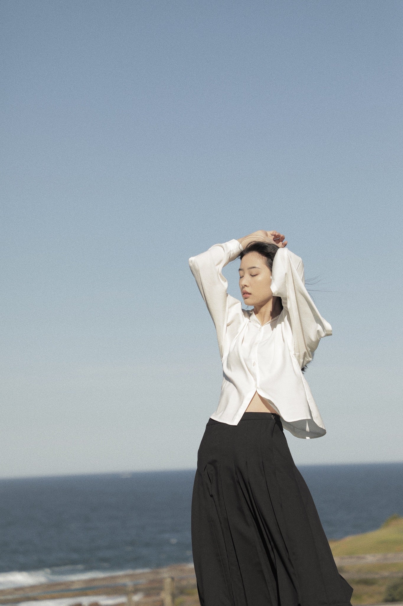 Never-Better pleated wrap midi skirt
