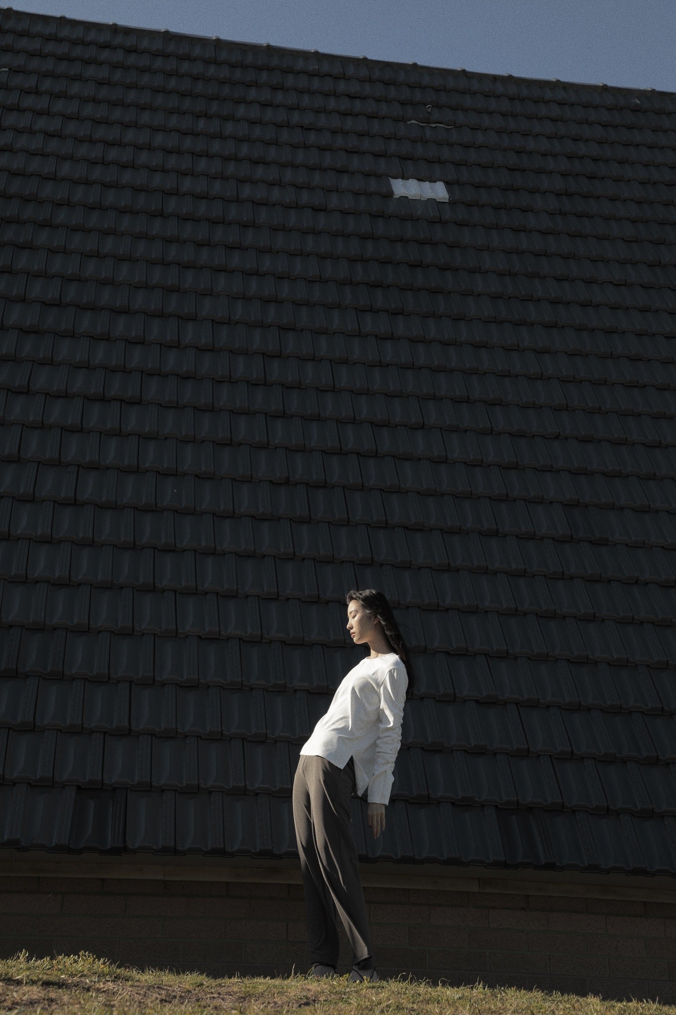 Poems-Of-Peace Ruched Sleeved Oversized Crew