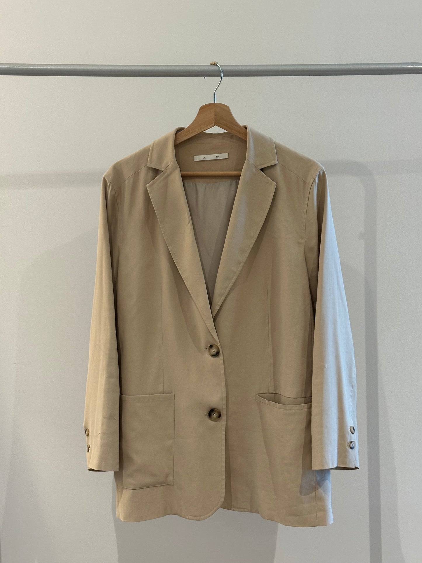 Better-Than-Yesterday Oversized Summer Blazer in Desert Beige