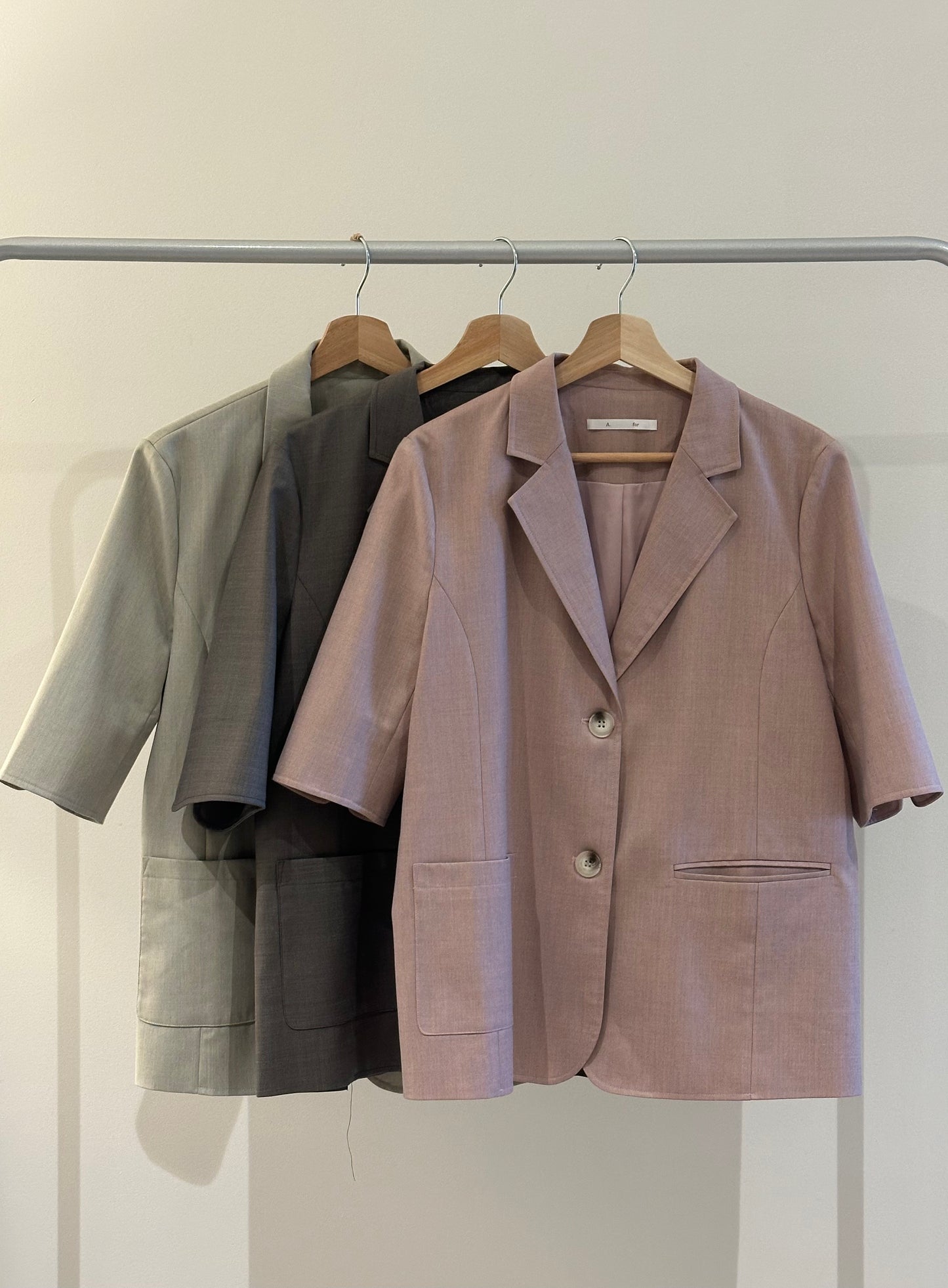 Coffee-For-Work 1/2 Sleeve Tailored Blazer