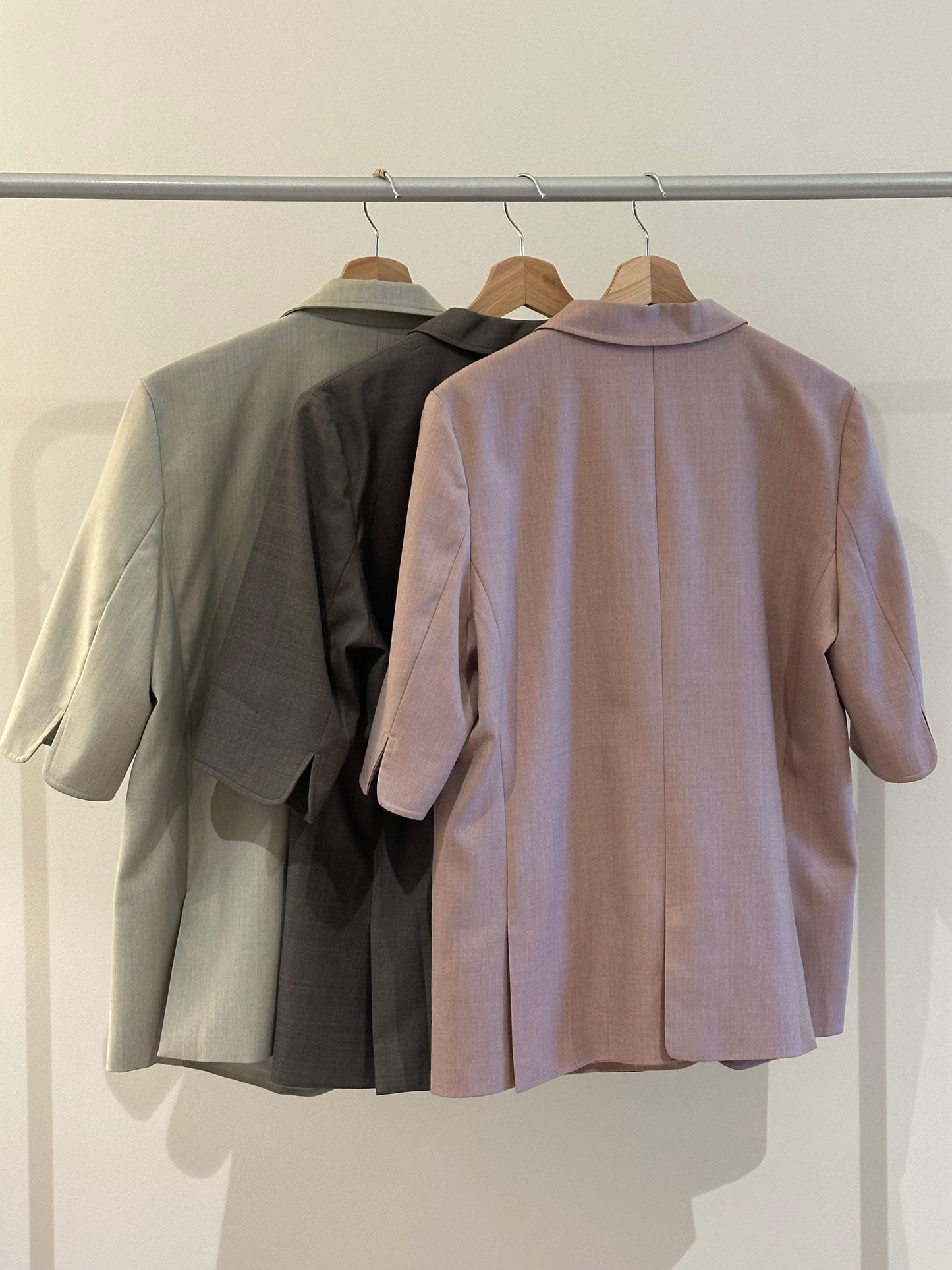 Coffee-For-Work 1/2 Sleeve Tailored Blazer