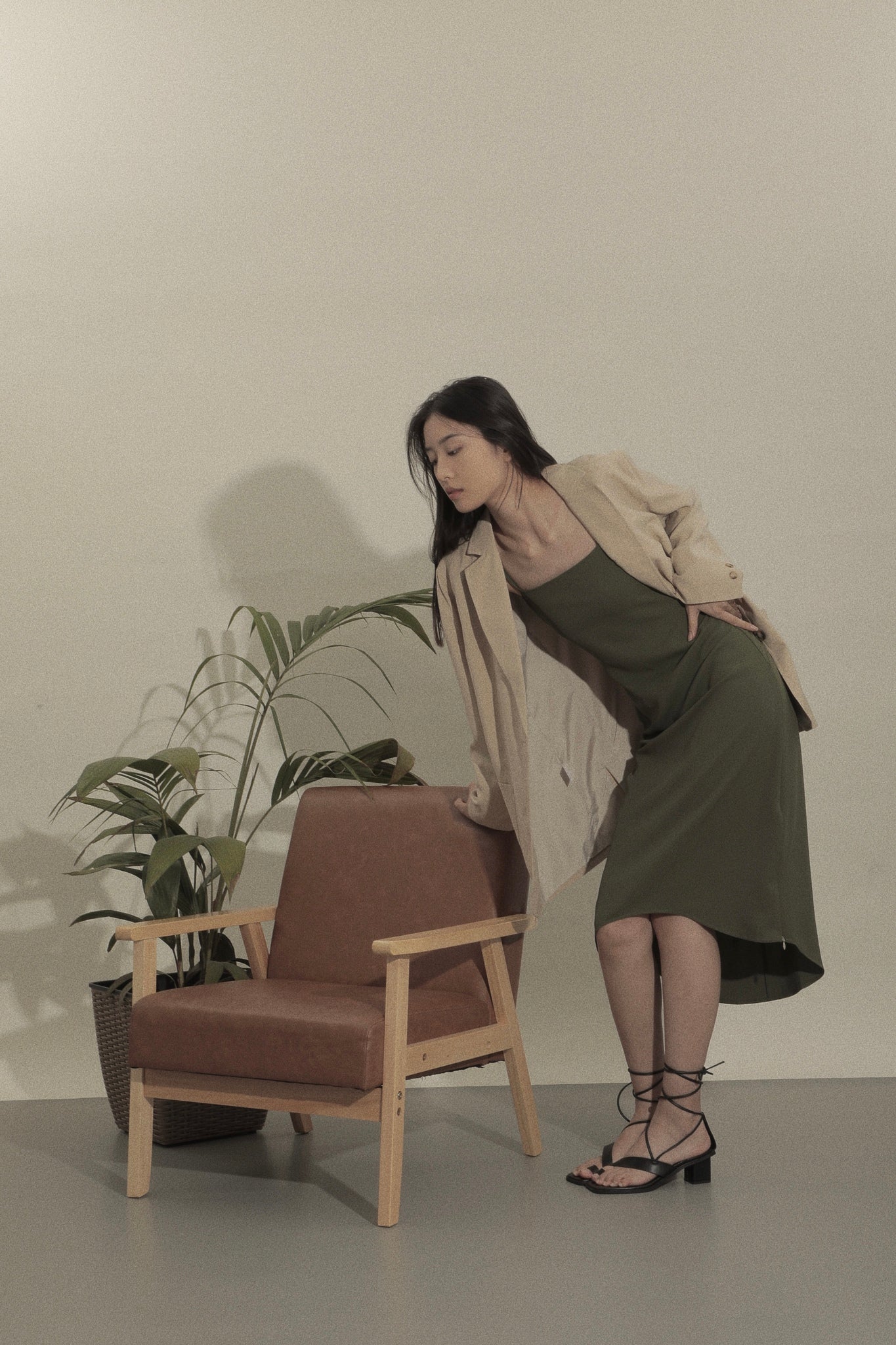 Better-Than-Yesterday Oversized Summer Blazer in Desert Beige