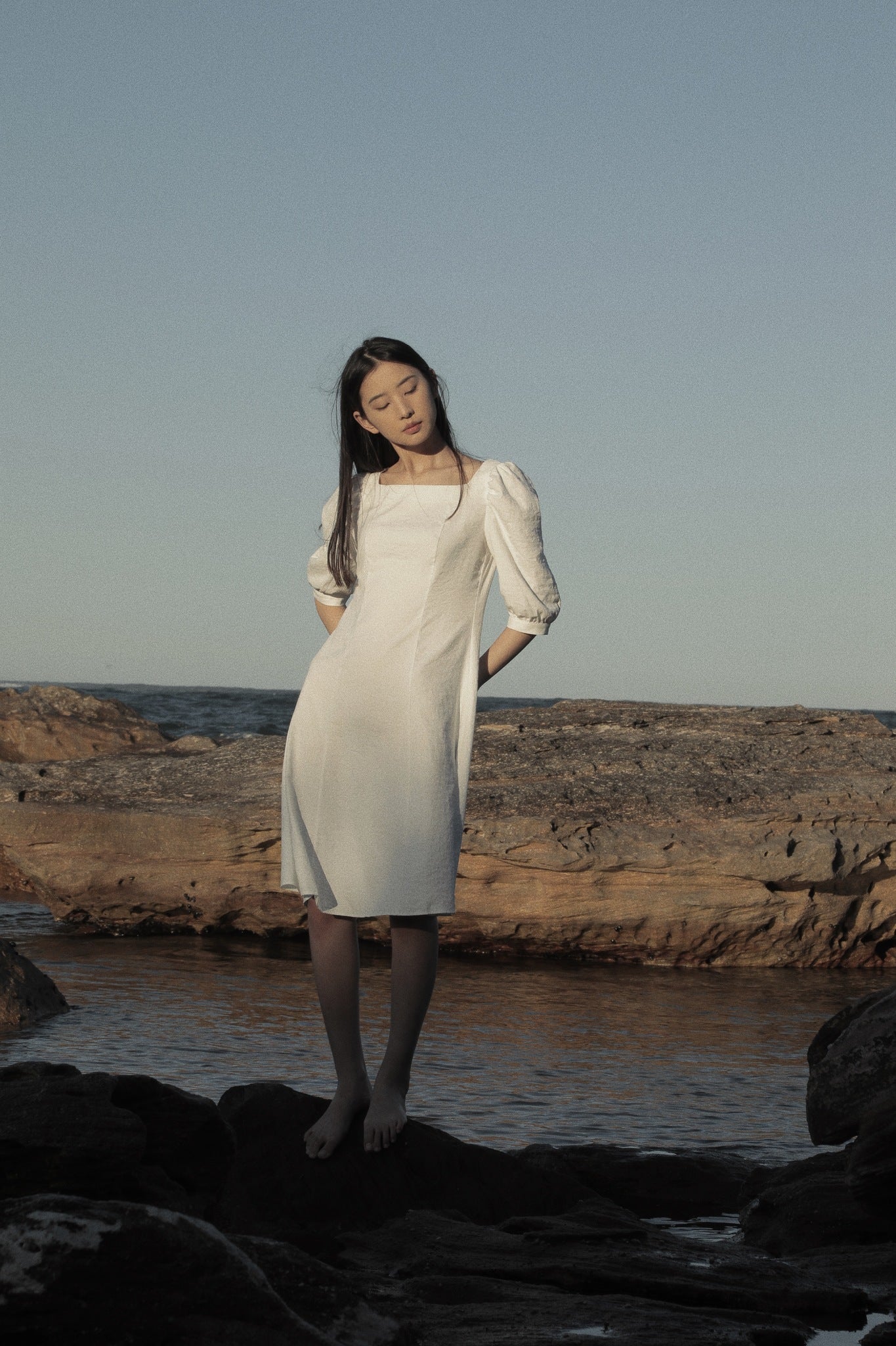 Tiny-Stories Square Neck Midi Dress