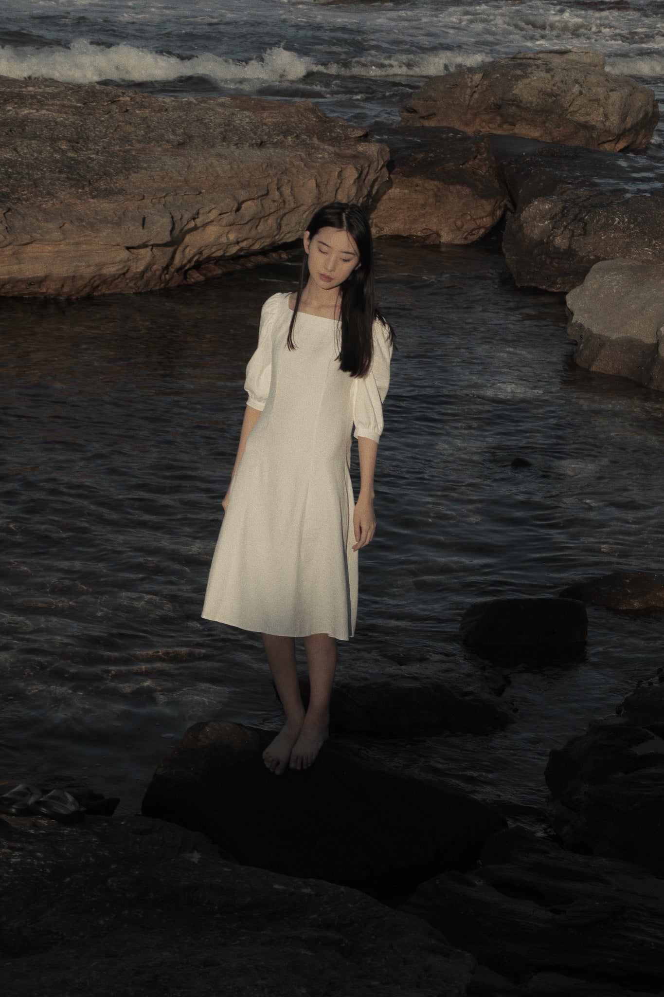 Tiny-Stories Square Neck Midi Dress
