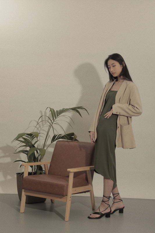 Better-Than-Yesterday Oversized Summer Blazer in Desert Beige